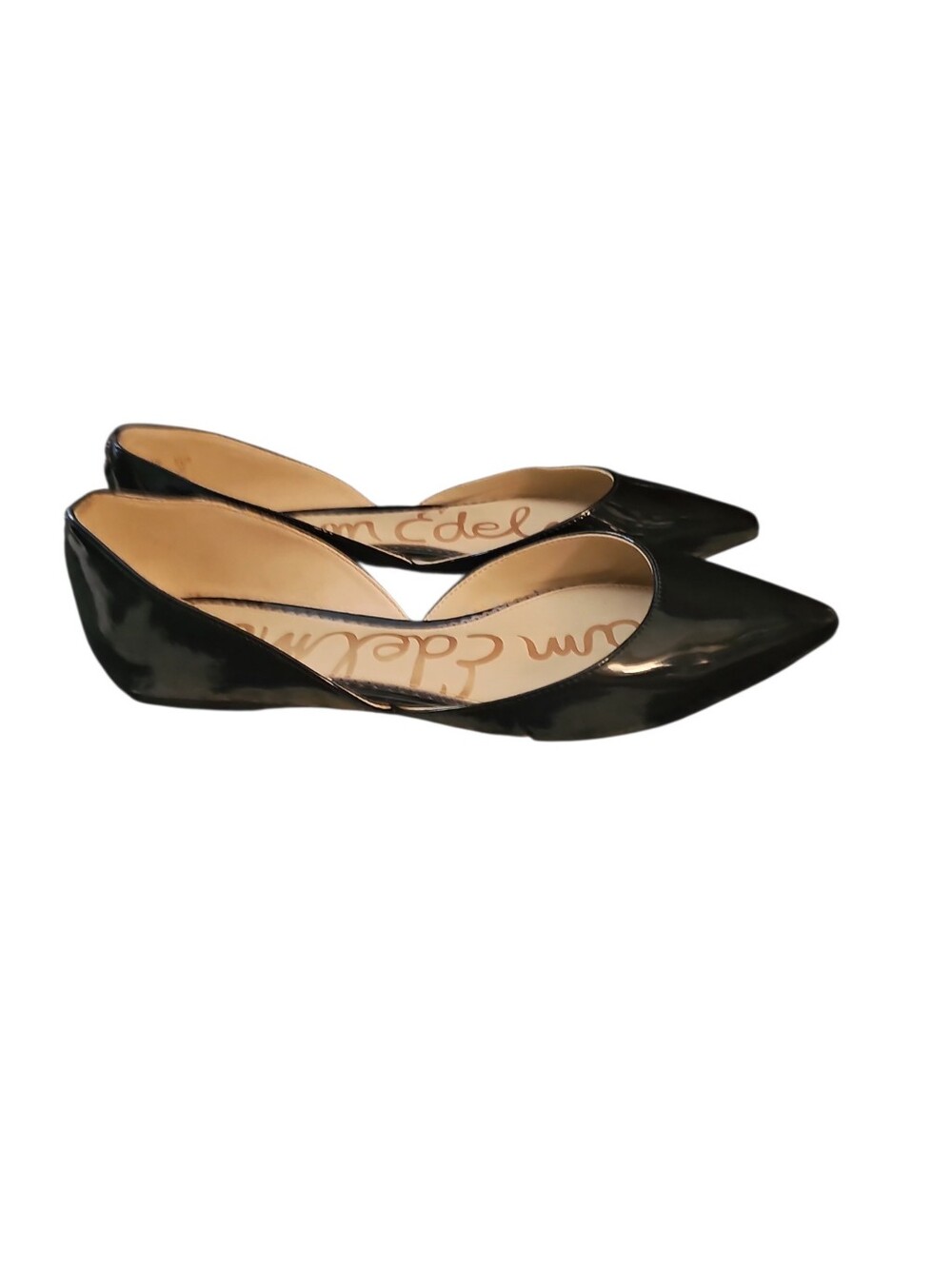 Sam Edelman Rodney Black Patent Leather D'Orsay Flats Size 8 Point Toe SH234